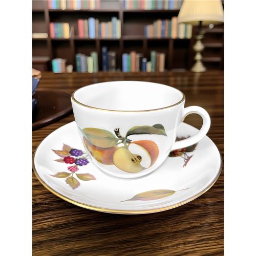 英國產皇家伍斯特Royal Worcester Evesham骨瓷咖啡杯下午茶杯碟