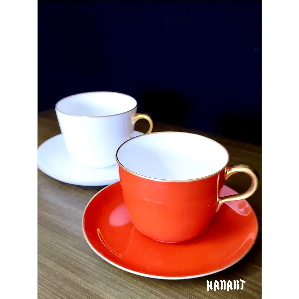 日本大倉陶園OKURA ART CHINA咖啡杯碟對杯套裝日本喫茶店名店用|咖啡杯