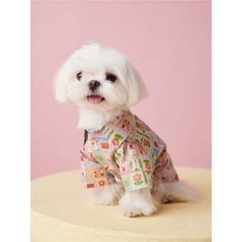 春夏寵物衣服西高地比熊法鬥小型犬可愛卡通印花薄款襯衫