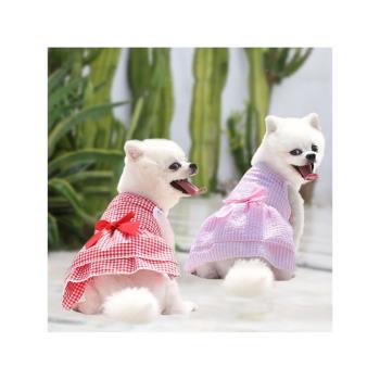 貓咪狗狗連衣裙薄款小型博美比熊泰迪柯基雪納瑞法斗寵物衣服夏季