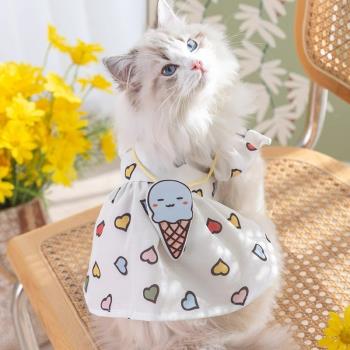 可愛貓衣服春夏季立體造型挎包小飛袖薄款透氣裙子小狗狗寵物服飾