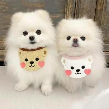 2個裝小中型犬狗狗貓咪系帶口水巾寵物用品衣服裝飾用品可愛棕熊