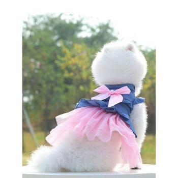 NEW春夏狗狗貓咪通用公主牛仔紗裙衣服用品韓版禮服裙子寵物服飾