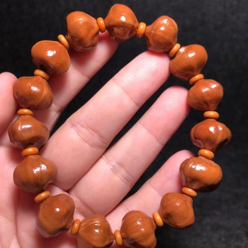 橄欖核手串 蒜頭核鐵核紅料 橄欖胡雕素核素串鐵核