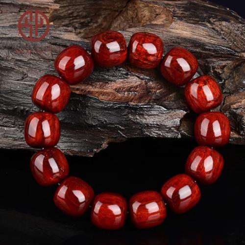 今夕印度小葉紫檀手串老型桶珠高油密泥料檀香紫檀木佛珠男女禮物