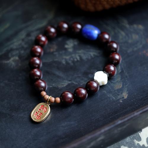 招財納福印度小葉紫檀手鏈紅木念珠原創佛珠手串中國風禮物1533