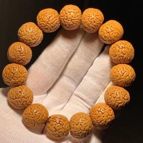繪廬核桃手串螞蟻紋桃胡腦紋桃核手串文玩小核桃手鏈男女士桃木佛