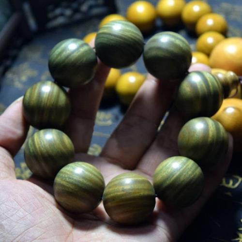 時乾綠檀佛珠檀木手串正宗老料維臘木2.0念珠文玩沉水級清香念珠1