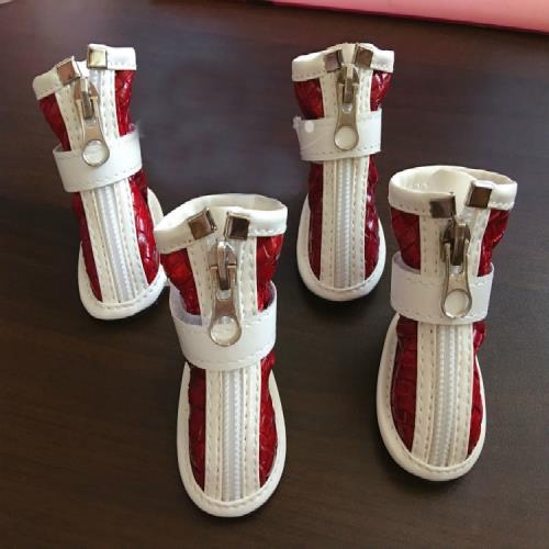 鞋子冬款大型犬薩摩耶金毛泰迪大狗保暖高幫靴耐磨鞋一套4只