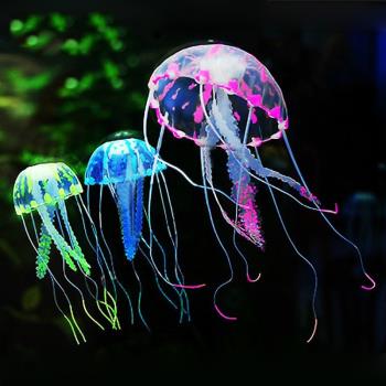 Aquarium Decor Fish Tank Simulation Fluorescent Jellyfish Gl