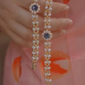 迷霧森林手工天然珍珠手鏈精致法式文藝小眾高級感設計優雅淑女風