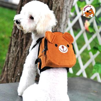 愛寶狗狗卡通背包自背包牽引繩寵物小書包小型犬專用外出專用包