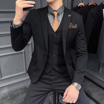 Autumn New Mens Suit Three-Piece Suit Mens Suit Wedding Ba