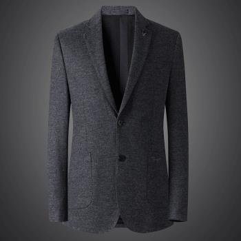 奢華羊毛呢子西裝2024秋季高檔男士西服純色新款西裝上衣商務外套