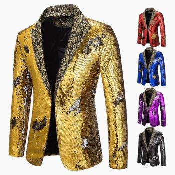 亮片西裝舞臺演出服夜店酒吧DJ歌手主持人外套男Suit jacket men