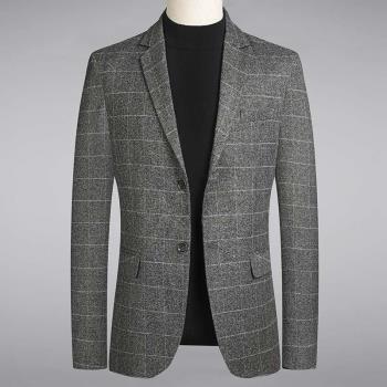 Suit Mens Business Business Wear Mens Slim-fit Plaid Weddi