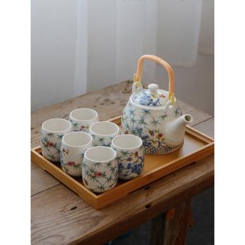 陶瓷茶具套裝家用整套景德鎮泡茶壺茶杯茶盤中式大號提樑壺大容量