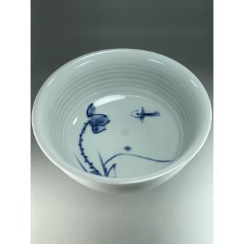 景德鎮陶瓷青花手繪6.5英寸面碗中式單只手工湯碗家用復古釉下彩