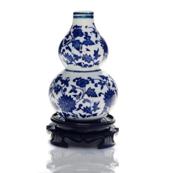 景德鎮陶瓷器迷你仿古青花瓷小花瓶客廳插花工藝品風水葫蘆瓶擺件
