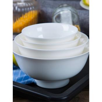 純白色米飯碗中式防燙景德鎮陶瓷
