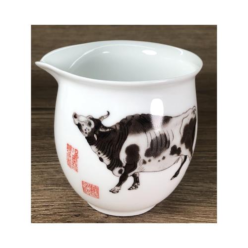 清倉景德鎮陶瓷中式公道杯白瓷杯茶海功夫泡茶分茶器宮廷風釉上彩