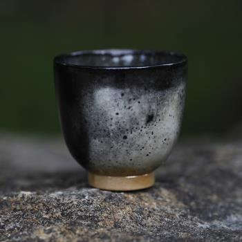 景德鎮柴燒無釉柴窯變裸燒自然落灰蘇打燒單杯品茗杯窯寶茶具鐵釉