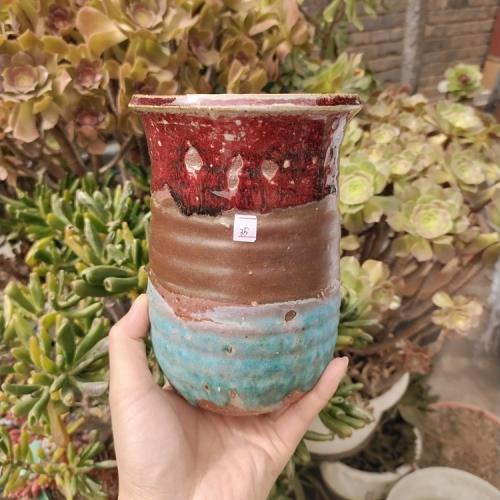 景德鎮手工拉坯粗陶老樁多肉綠植花盆 復古法師高盆12*16左右