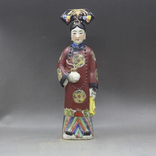 景德鎮粉彩明清陶瓷侍女古玩古董家居中式擺件|裝飾擺飾|ETMall東森購物網
