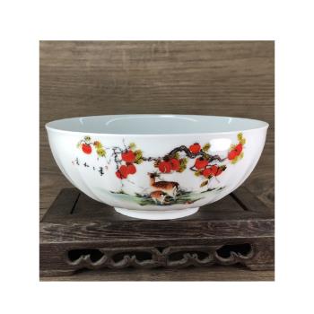 景德鎮陶瓷6英寸事事如意復古中式生肖碗白瓷碗單只新年禮物面碗