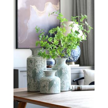 景德鎮青花瓷陶瓷花瓶釉下彩新中式客廳插花花器高級感裝飾擺件