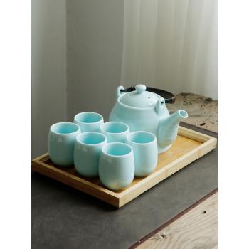 簡約影青瓷家用茶具套裝景德鎮陶瓷大號整套功夫茶具中式日式茶壺