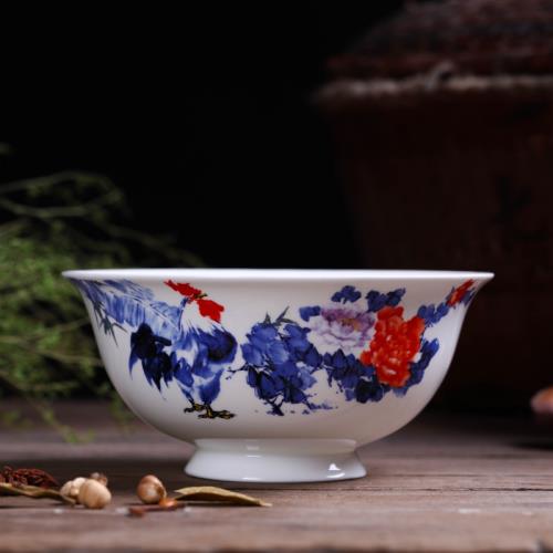 淘瓷緣面碗陶瓷骨瓷餐具飯碗景德鎮湯碗青花瓷碗吃飯碗雞公碗家用|碗|ETMall東森購物網