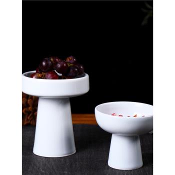 高足腳茶糕點心碗盤中式商用布丁酸奶杯託幹果碟景德鎮陶瓷餐茶具