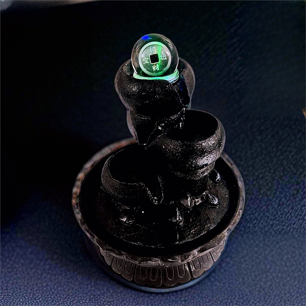 微型桌面假山流水擺件簡約小號招財觀賞裝飾品辦公室客廳開業禮品|流水