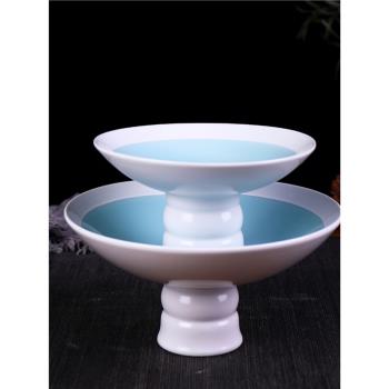 高腳盤熱菜碗冷菜茶點果盤供盤景德鎮歐式簡約陶瓷餐具家用擺臺碗