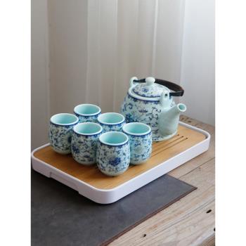 茶具套裝整套家用泡茶壺茶杯茶盤陶瓷提樑壺中式大號景德鎮客廳