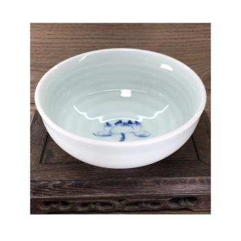 清倉景德鎮陶瓷青花手繪荷花飯碗5英寸碗中式碗家用復古新年禮物