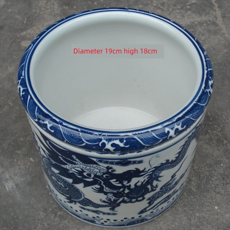 景德鎮陶瓷筆筒筆海書卷筒香爐大號釉下仿古青花纏枝蓮氣實拍|筆筒