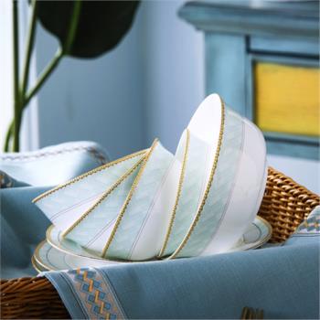 自由組合景德鎮骨瓷餐具碗碟套裝家用輕奢盤筷子中歐式高檔陶瓷器