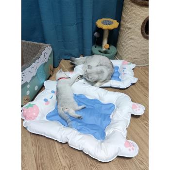 貓咪冰墊狗狗睡墊貓冰窩墊子夏天降溫涼墊睡覺用地墊寵物用品涼席