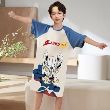 兒童睡衣男孩連體莫代爾包皮術後長款睡衣裙睡袍夏季新款男童睡裙