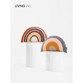 LIVING inc.彩虹 異形繡花抱枕椅子腰靠枕靠墊背套ins少女心可愛