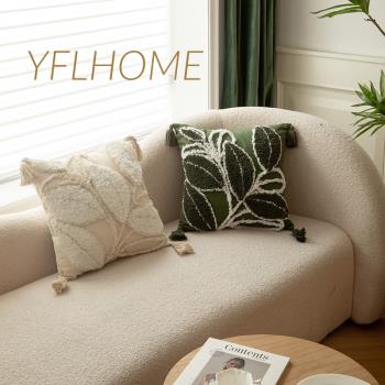 北歐抱枕ins輕奢風白色綠色沙發靠墊抱枕套現代床上客廳靠枕腰靠