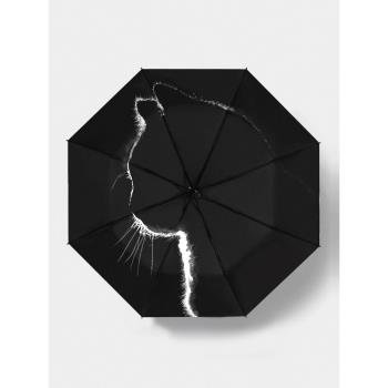 自動雨傘男生簡約ins風太陽傘防曬晴雨兩用遮陽傘防紫外線女黑膠
