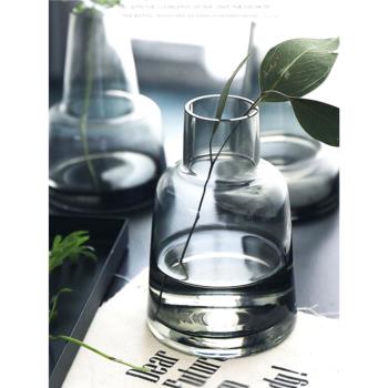 ins花瓶玻璃北歐簡約輕奢擺件客廳插花器水培養透明高階感小花瓶