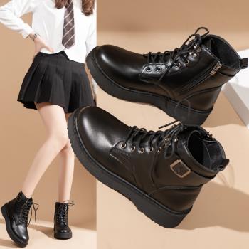 馬丁靴女2024年新款春夏季透氣工裝短靴小個子瘦瘦薄款單靴ins潮
