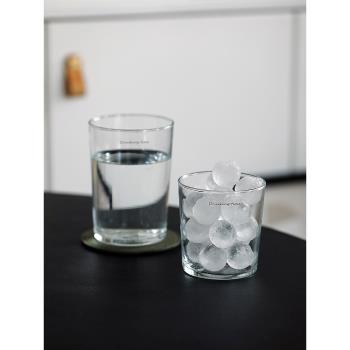 ins風美式咖啡杯 簡約家用簡約水杯 圓柱型玻璃杯 辦公室透明茶杯