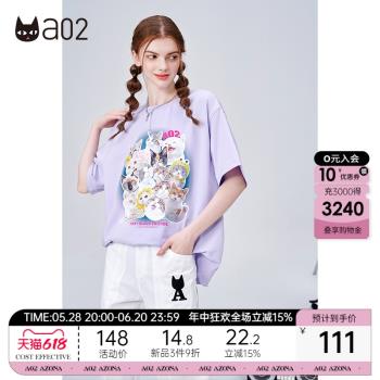 a02 T恤貓咪印花短袖ins卡通