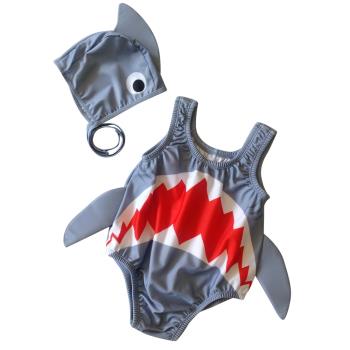 兒童泳衣寶寶連體男女童鯊魚可愛泳裝中小童嬰幼兒ins游泳衣套裝