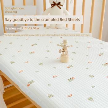 ins新生嬰兒床笠a類純棉寶寶床單幼兒園兒童拼接床床墊套保護罩
